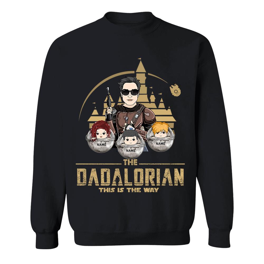 The Dadalorian This Is The Way Custom Shirt For Dad, Father Day Gifts for Dad Funny Dad Tshirt Cool Daddy Nh00
