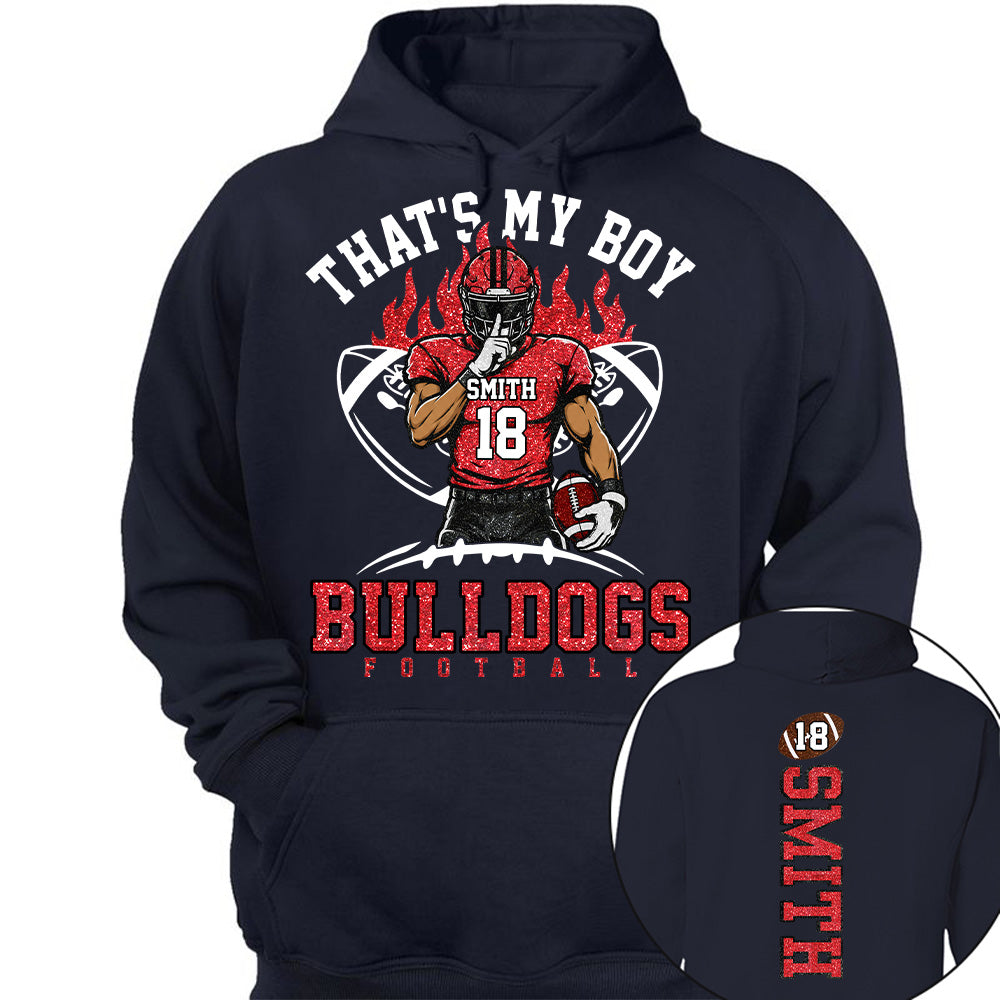That's My Boy Personalized Football Mom Shirt Custom Team Name & Player Number Shirt Vr2 Na02 T24