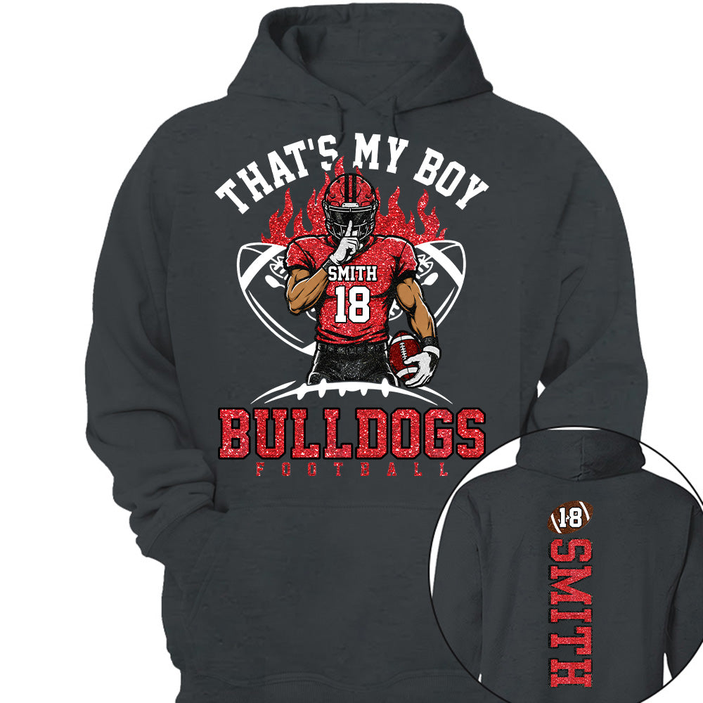 That's My Boy Personalized Football Mom Shirt Custom Team Name & Player Number Shirt Vr2 Na02 T24