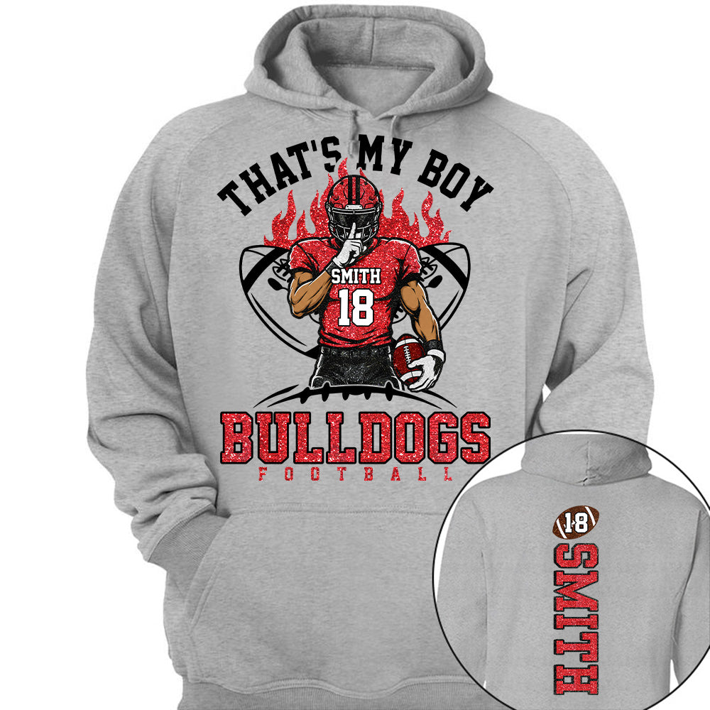 That's My Boy Personalized Football Mom Shirt Custom Team Name & Player Number Shirt Vr2 Na02 T24