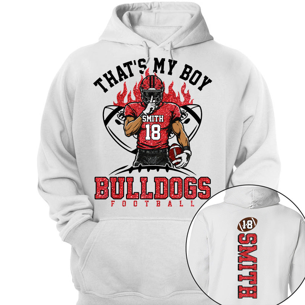That's My Boy Personalized Football Mom Shirt Custom Team Name & Player Number Shirt Vr2 Na02 T24