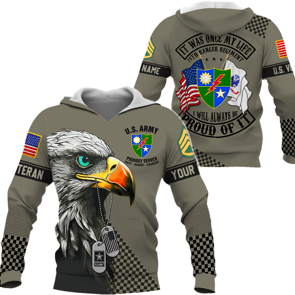 It Was Once My Life US Veteran I Will Always Be Proud Of It Personalized All Over Print Camouflage Shirt Veteran Gift K1702