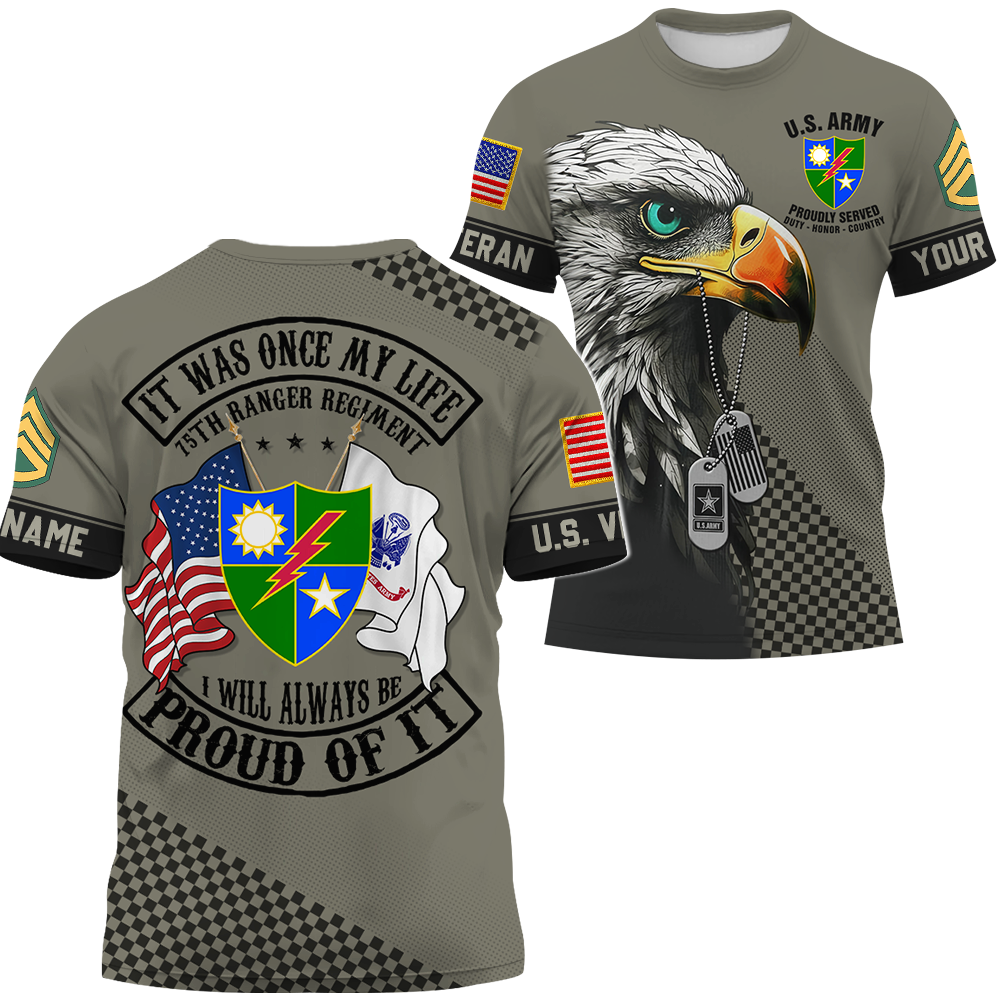 It Was Once My Life US Veteran I Will Always Be Proud Of It Personalized All Over Print Camouflage Shirt Veteran Gift K1702