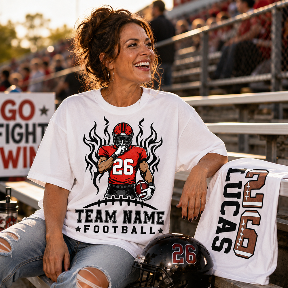 Personalized Team Football Shirt With Kids Name & Number Fall Football Season Shirt L0411 Hv01