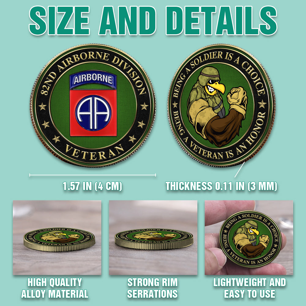 Custom Military Challenge Coin Being A Soldier Choice Being A Veteran Is An Honor Gift For Veterans K1702 Trhn