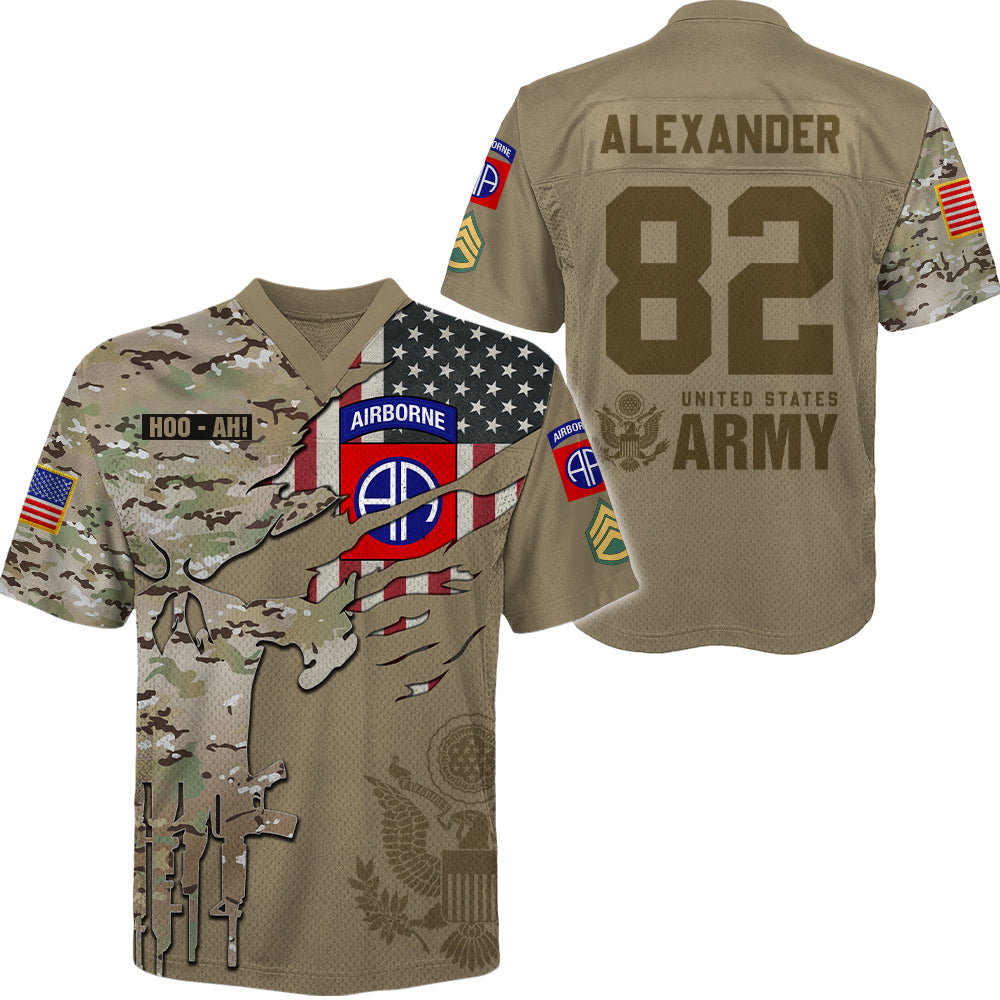 Custom Jersey Football Military Custom Shirt Skull Camouflage Military Veteran Gift For Veteran Soldier K1702 Trhn