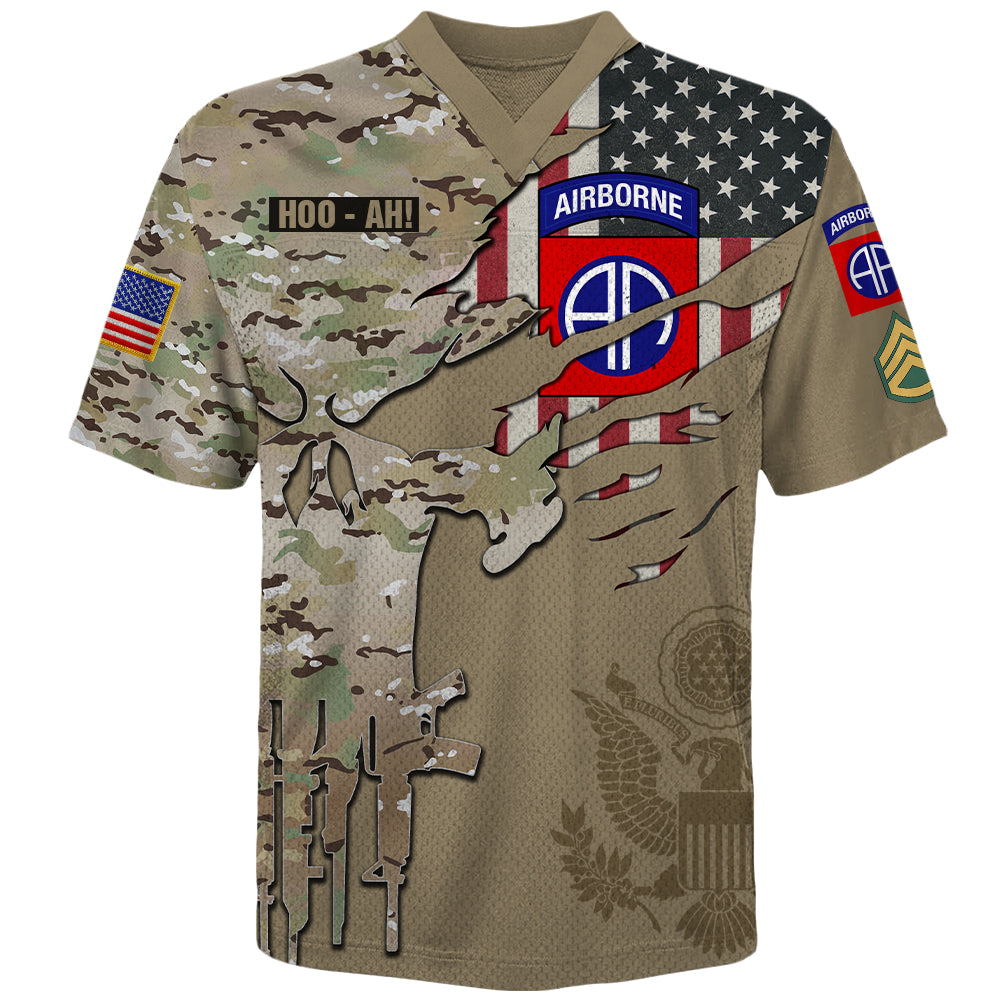 Custom Jersey Football Military Custom Shirt Skull Camouflage Military Veteran Gift For Veteran Soldier K1702 Trhn