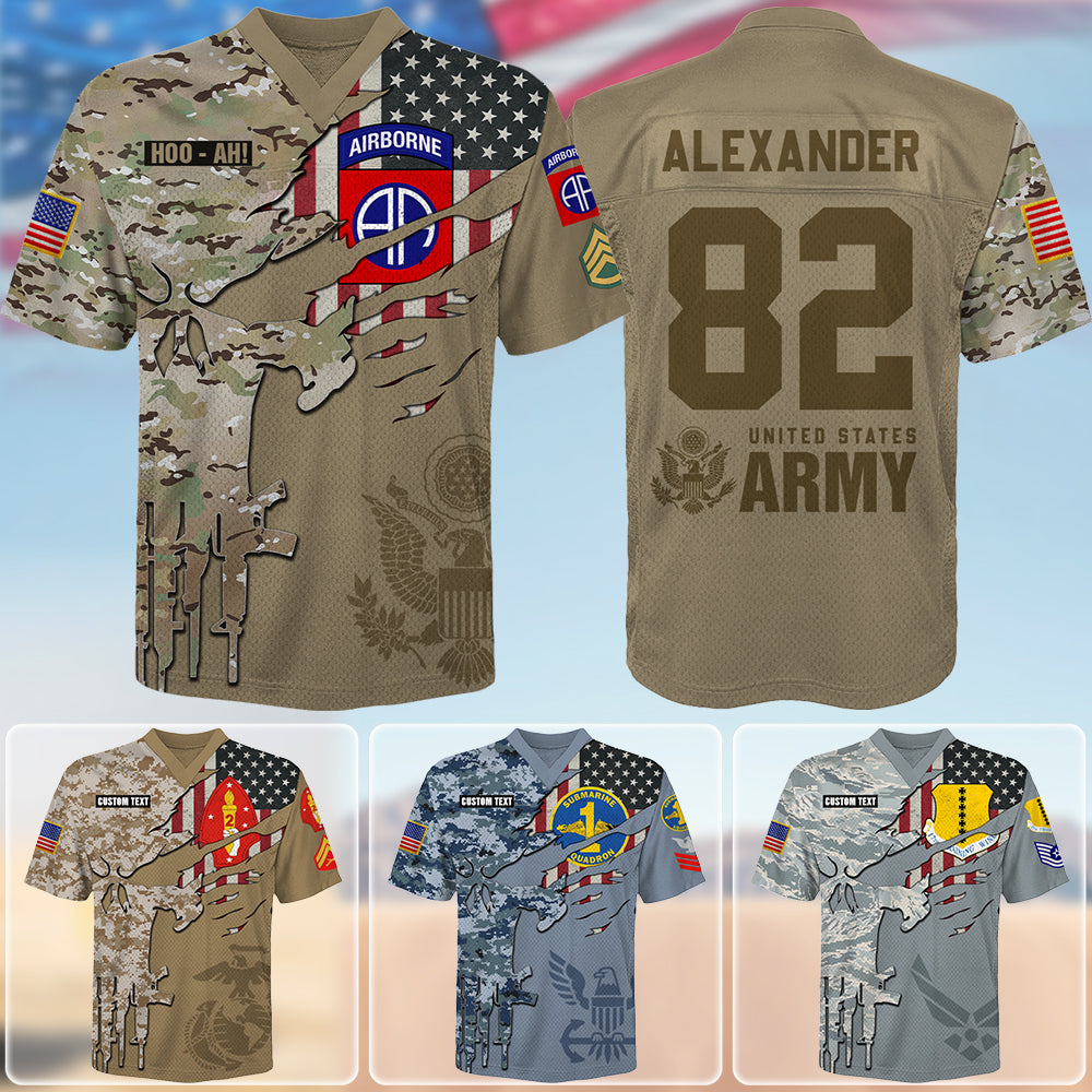 Custom Jersey Football Military Custom Shirt Skull Camouflage Military Veteran Gift For Veteran Soldier K1702 Trhn