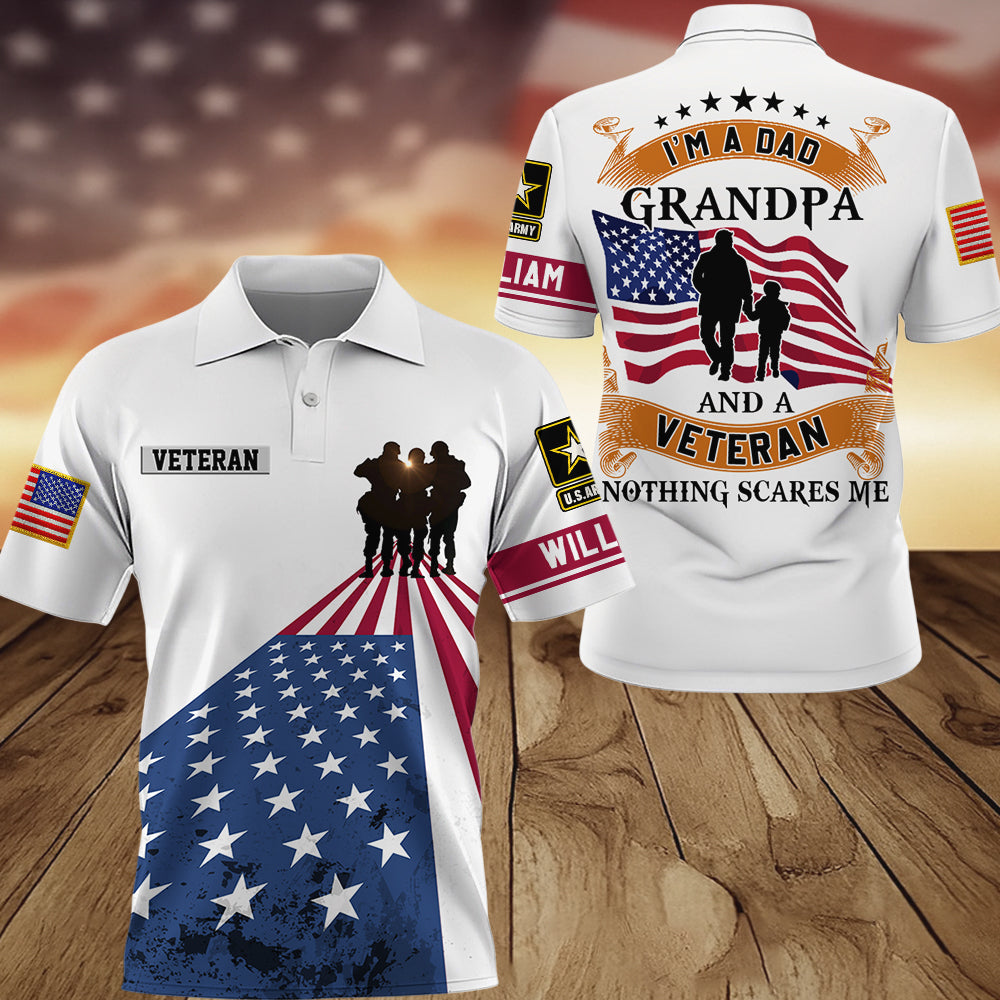 Personalized All Over Print Shirt I Am Dad Grandpa And A Veteran Nothing Scares me Gift For Grandpa Veterans K1702 Trhn