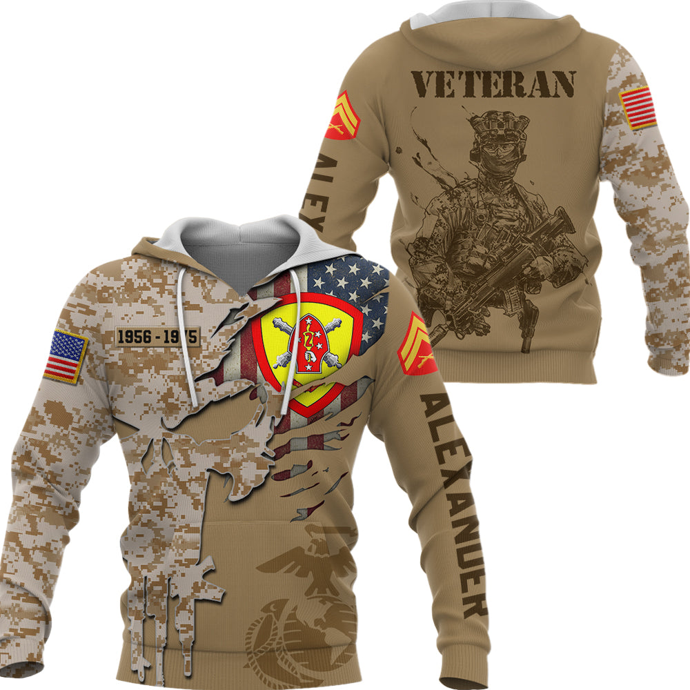Personalized All Over Print Shirt Skull Camouflage Military Veteran Gift K1702