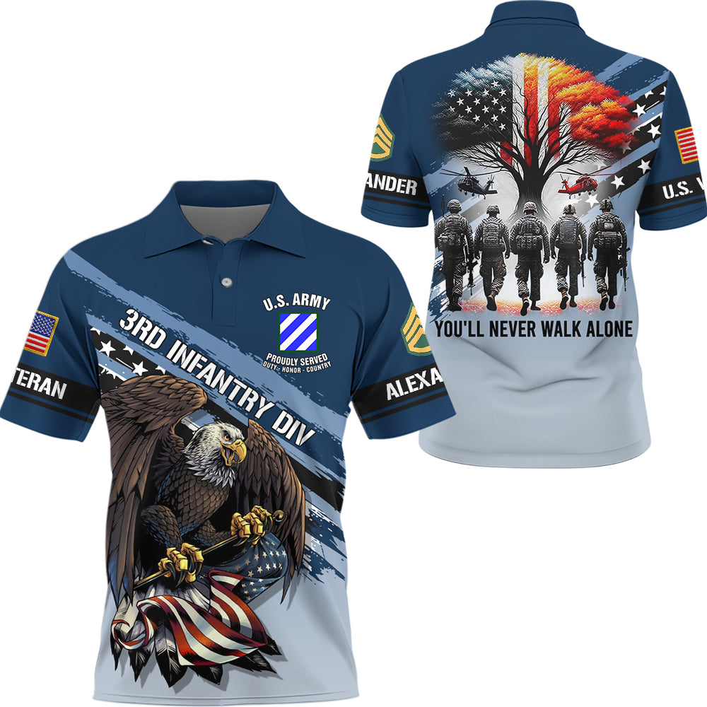 Personalized All Over Print Shirt You'll Never Walk Alone US Veteran I Will Always Be Proud Of It Eagle America Gift For Veteran K1702 Trhn