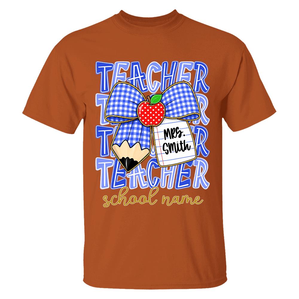 Personalized Coquette Bow Teacher Para Librarian Counselor Appreciation Back to School, Custom Job Title Teacher Name, Gifts For Teacher MI209 Hv01