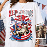 Red White Meow, Custom Photo Pet Shirt, America 250th Anniversary Gifts For Dog Cat Lovers, Dog Dad And Mom, Cat Owners T1807 Hv01 