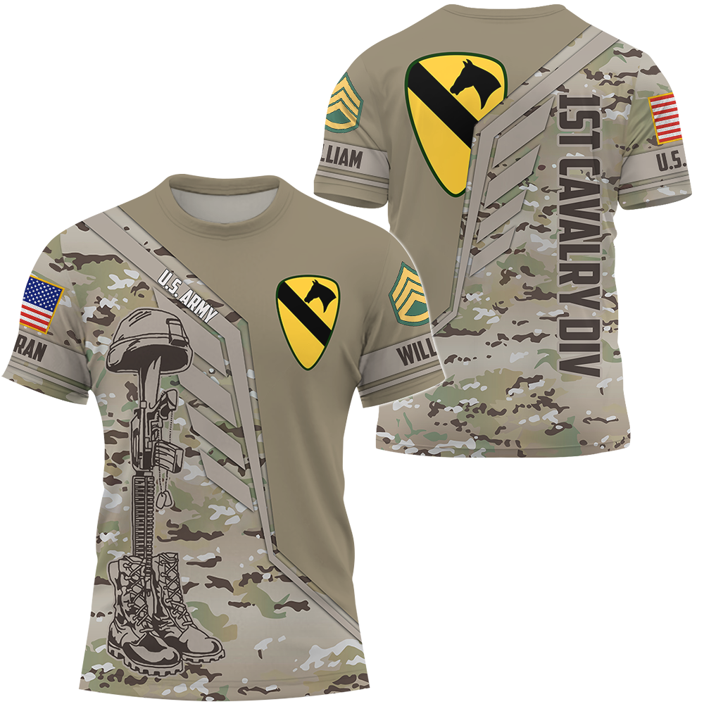 Personalized All Over Print Shirt Military Pattern Camo Gift For Soldier Veteran Retired K1702