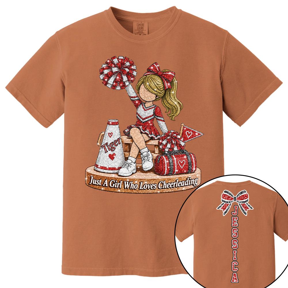 Custom Just A Girl Who Loves Cheerleading Shirt, Cheer Team Senior Night Gift L0411 Hv01
