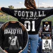 Personalized I'll Always Be Your Biggest Fan Shirt, Custom Player Photo & Number, Football Mom Gift for Game Day Na02 Hv01