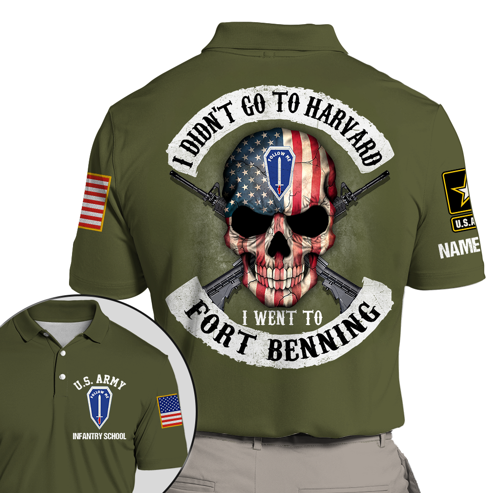 I Didn't Go To Harvard I Went To Military Base Skull Veteran Personalized All Over Print Shirt Gift For Soldier K1702