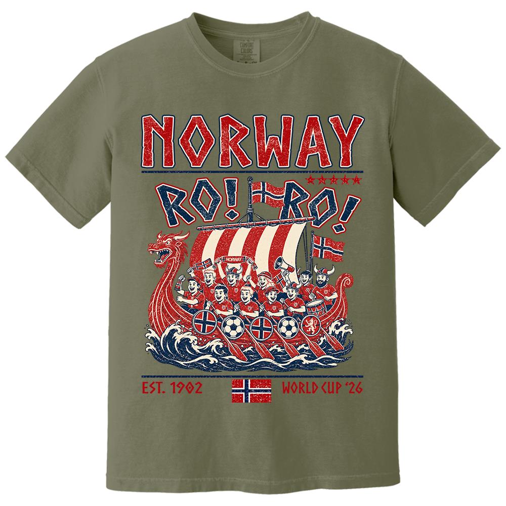 Ro Ro Norway Soccer Shirt – Viking Ship Soccer Fan Tee - Norway Team Soccer 2026 Hv01