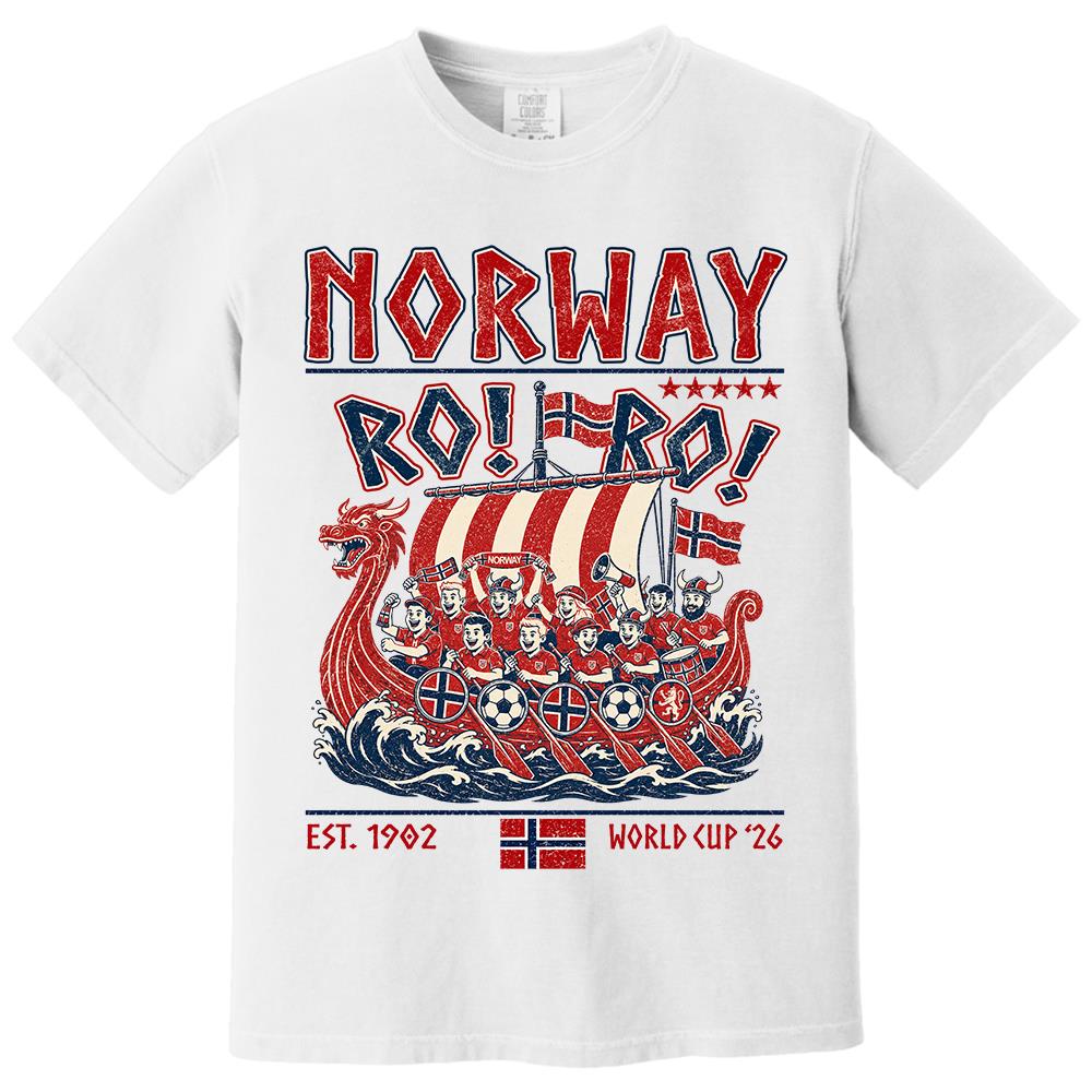 Ro Ro Norway Soccer Shirt – Viking Ship Soccer Fan Tee - Norway Team Soccer 2026 Hv01