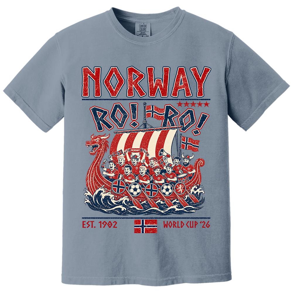 Ro Ro Norway Soccer Shirt – Viking Ship Soccer Fan Tee - Norway Team Soccer 2026 Hv01