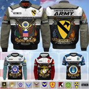 Premium US Veterans Personalized Bomber Jacket , Gifts For US Veterans, All Over Print Shirt Available All Military Branch K1702 Trhn