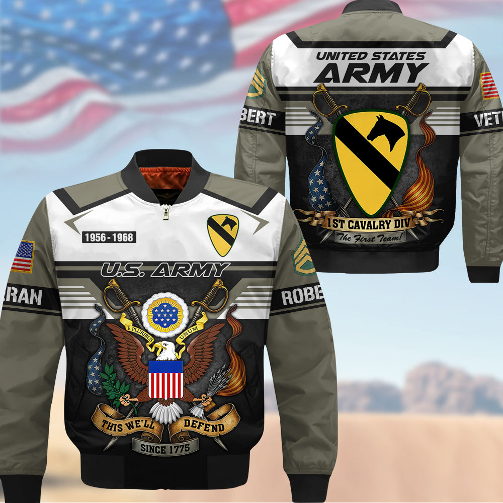 Premium US Veterans Personalized Bomber Jacket , Gifts For US Veterans, All Over Print Shirt Available All Military Branch K1702 Trhn