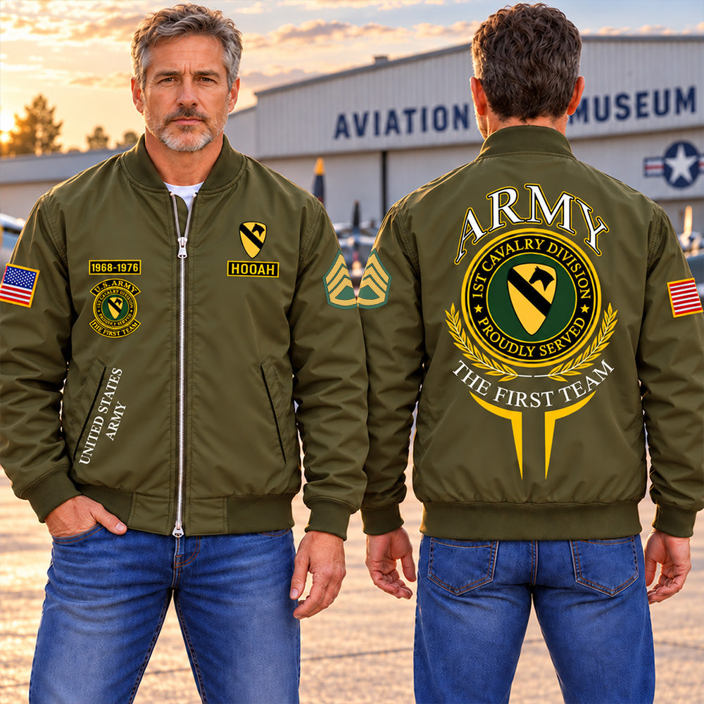 Custom Bomber Jackets US Military Veteran Custom Branch Logo Division Available All Military Branches Personalized Gift For Veteran K1702 MT2 KL07