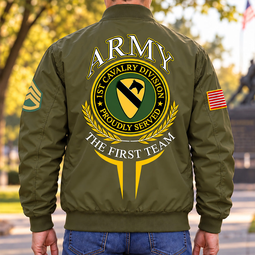 Custom Bomber Jackets US Military Veteran Custom Branch Logo Division Available All Military Branches Personalized Gift For Veteran K1702 MT2 KL07