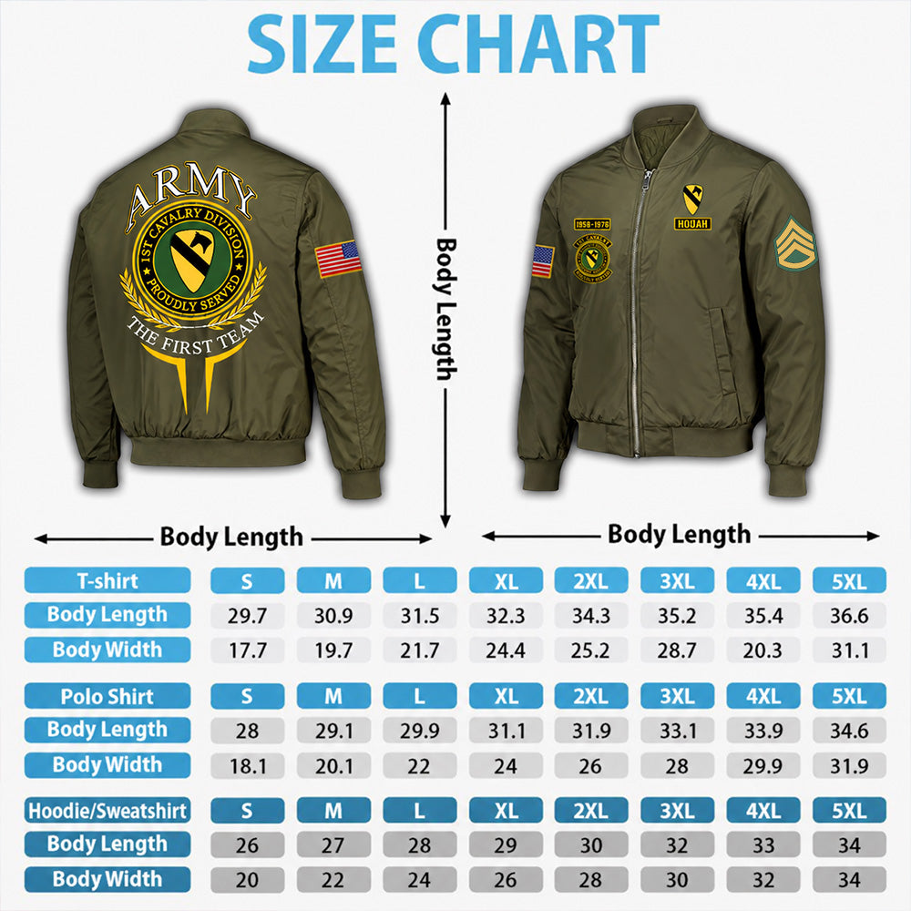Custom Bomber Jackets US Military Veteran Custom Branch Logo Division Available All Military Branches Personalized Gift For Veteran K1702 MT2 KL07