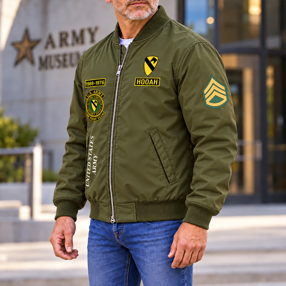 Custom Bomber Jackets US Military Veteran Custom Branch Logo Division Available All Military Branches Personalized Gift For Veteran K1702 MT2 KL07