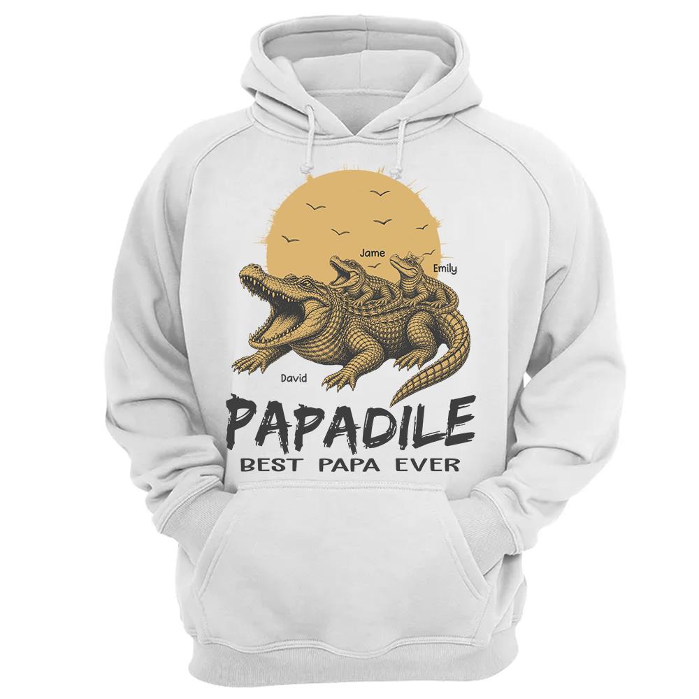 Custom Papadile Crocodile Papa Shirt, Alligator Dad Gift L0411 Hv01