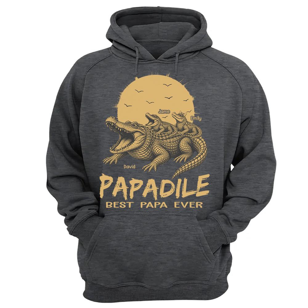 Custom Papadile Crocodile Papa Shirt, Alligator Dad Gift L0411 Hv01