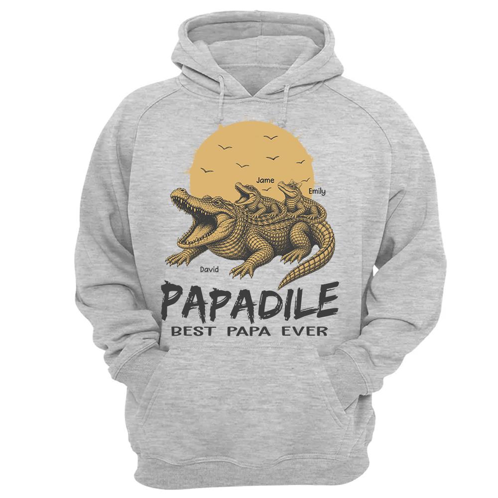 Custom Papadile Crocodile Papa Shirt, Alligator Dad Gift L0411 Hv01