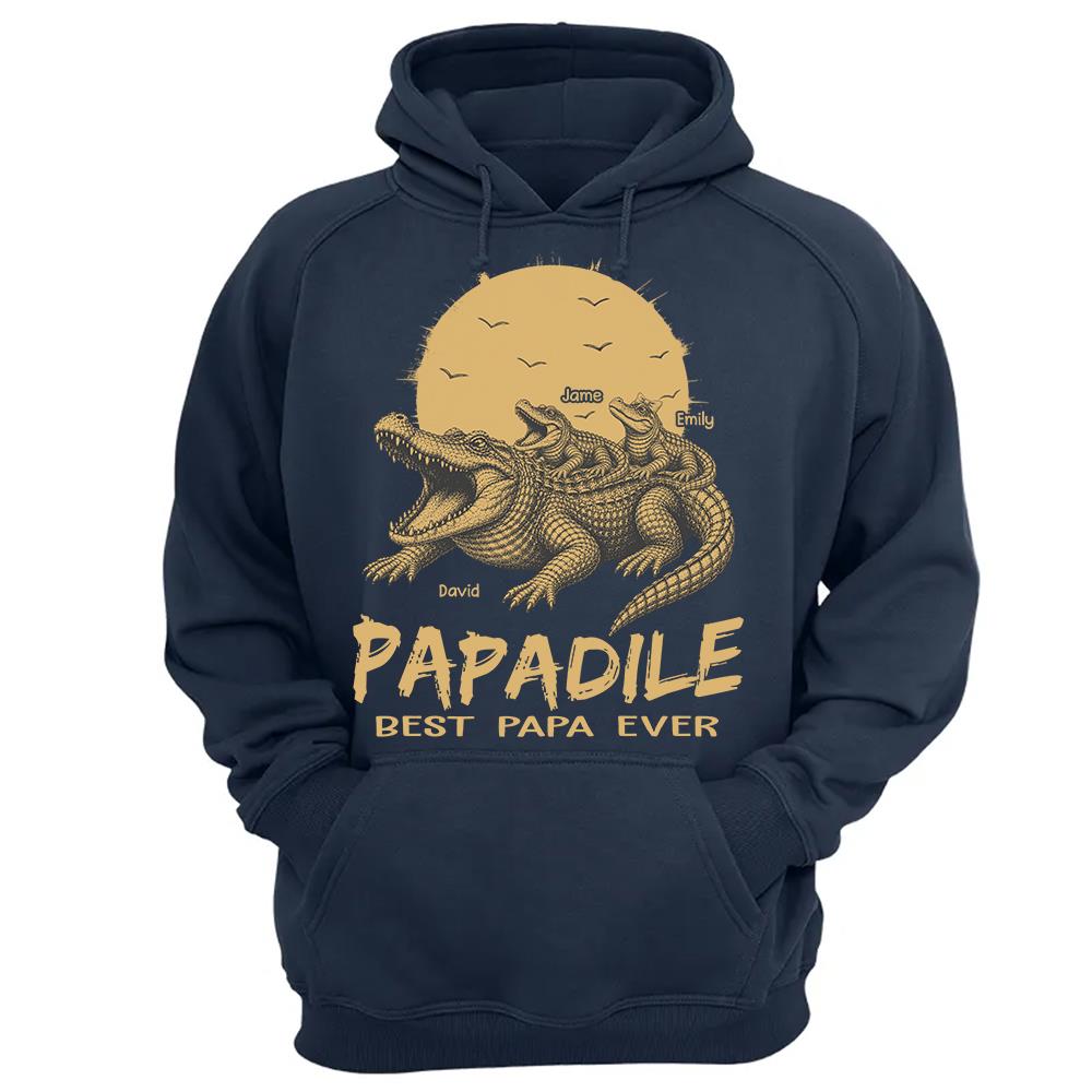 Custom Papadile Crocodile Papa Shirt, Alligator Dad Gift L0411 Hv01