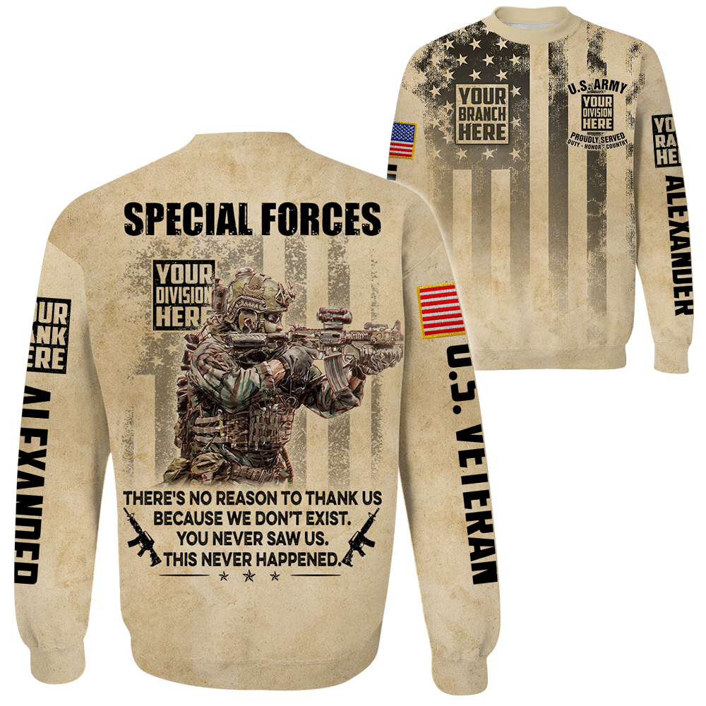 Personalized Shirt US Veteran There's No Reason To Thank Us Gift For Veterans All Over Print Shirt K1702