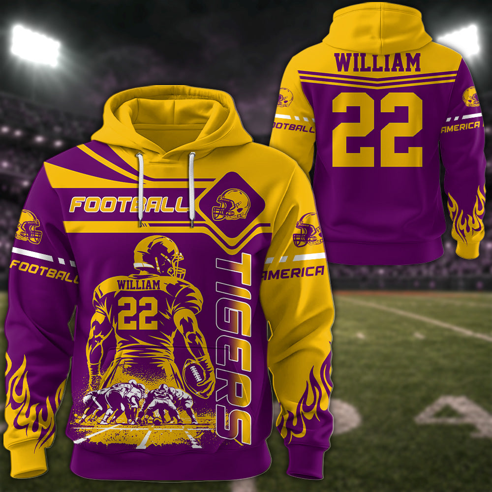 Custom Art American Football Players  Football Game Day Personalized Shirt All Over Print Shirt Custom Team Name K1702 MT2