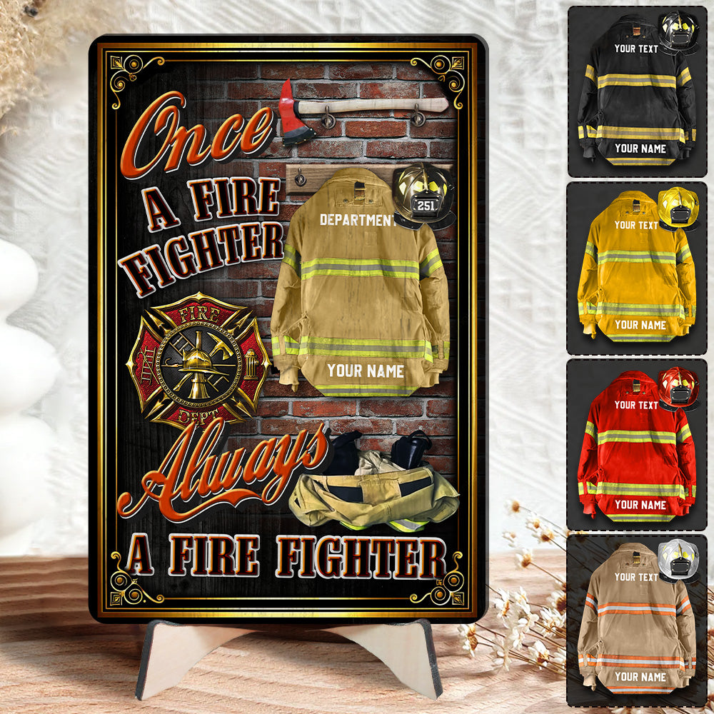 Personalized Wooden Plaque Once A Firefighter Always Firefighter Gift For Retired Firefighter K1702 Trhn