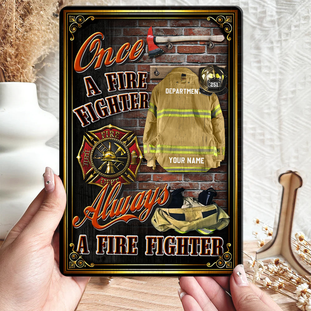Personalized Wooden Plaque Once A Firefighter Always Firefighter Gift For Retired Firefighter K1702 Trhn