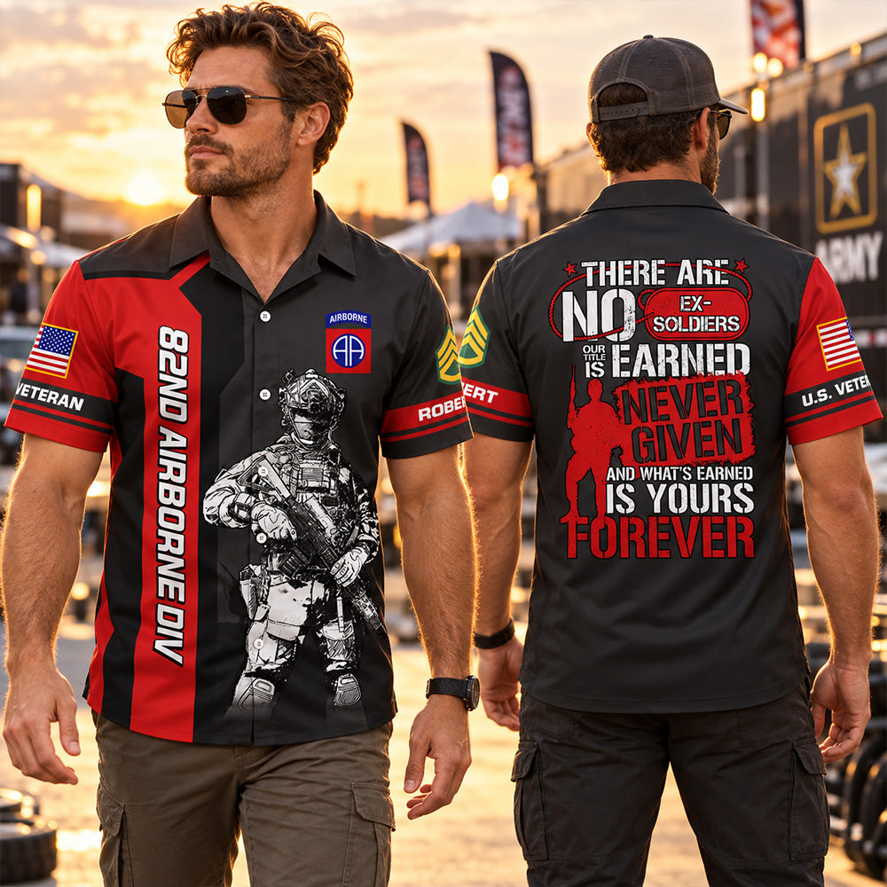 Personalized All Over Print Shirt There Are No Ex Soldier Custom Military Patches Gift For Veterans K1702 MT2