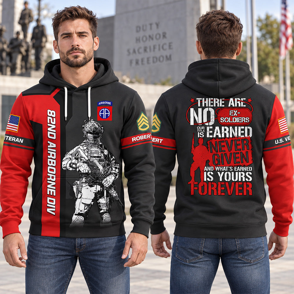 Personalized All Over Print Shirt There Are No Ex Soldier Custom Military Patches Gift For Veterans K1702 MT2