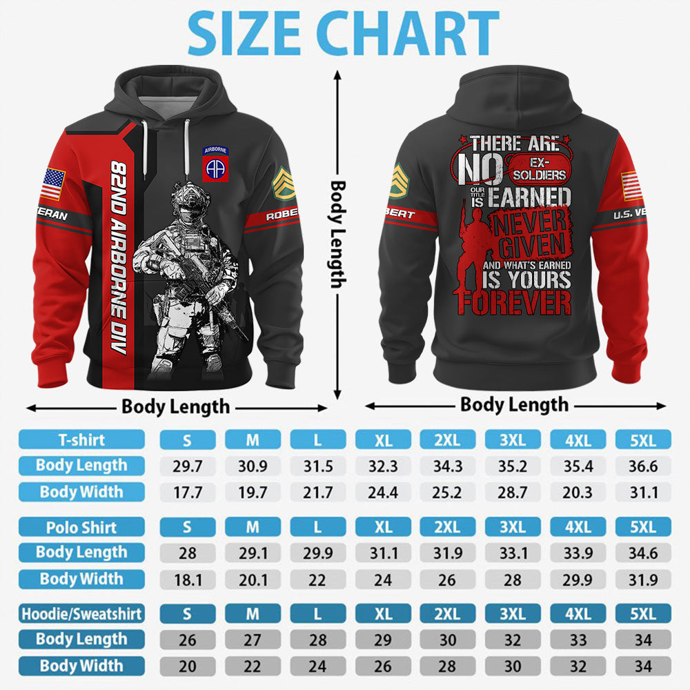 Personalized All Over Print Shirt There Are No Ex Soldier Custom Military Patches Gift For Veterans K1702 MT2