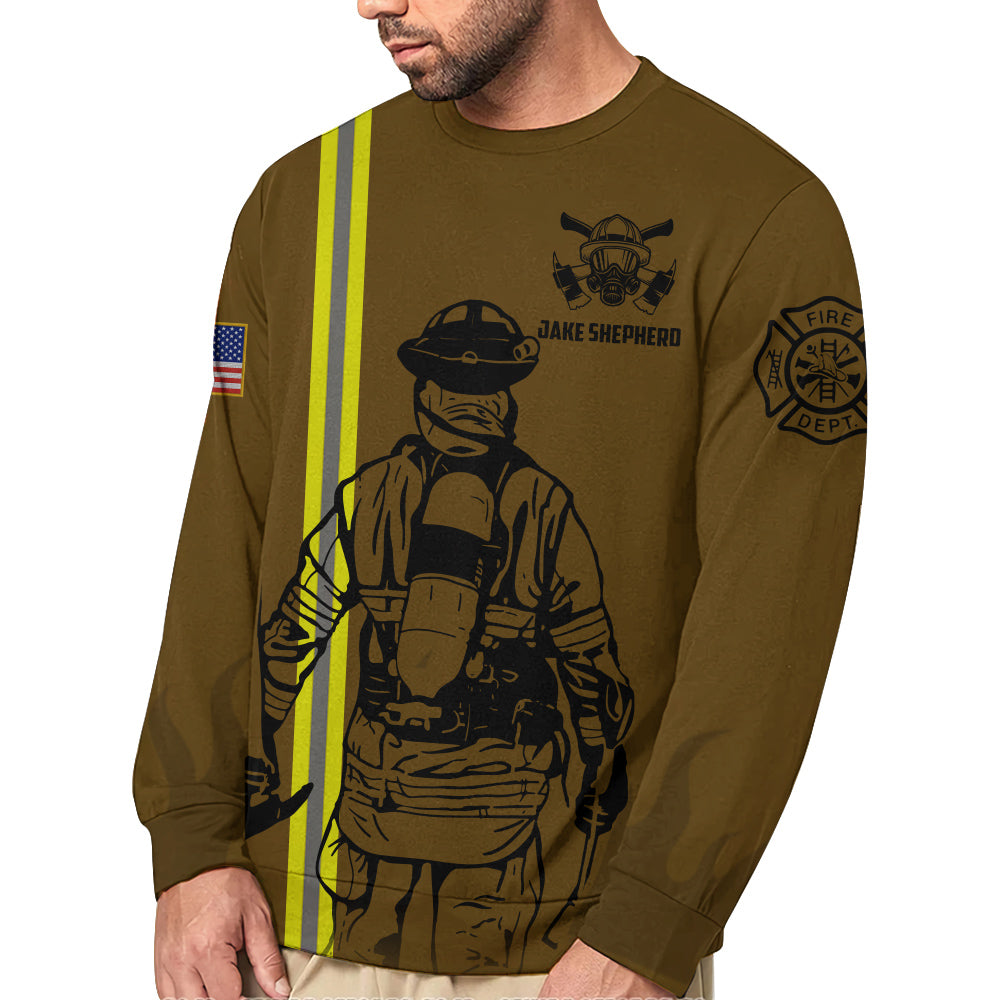 Personalized Firefighter Shirts Custom Name Number & Logo Gifts For Fireman Retired Firefighter All Over Print Shirt K1702