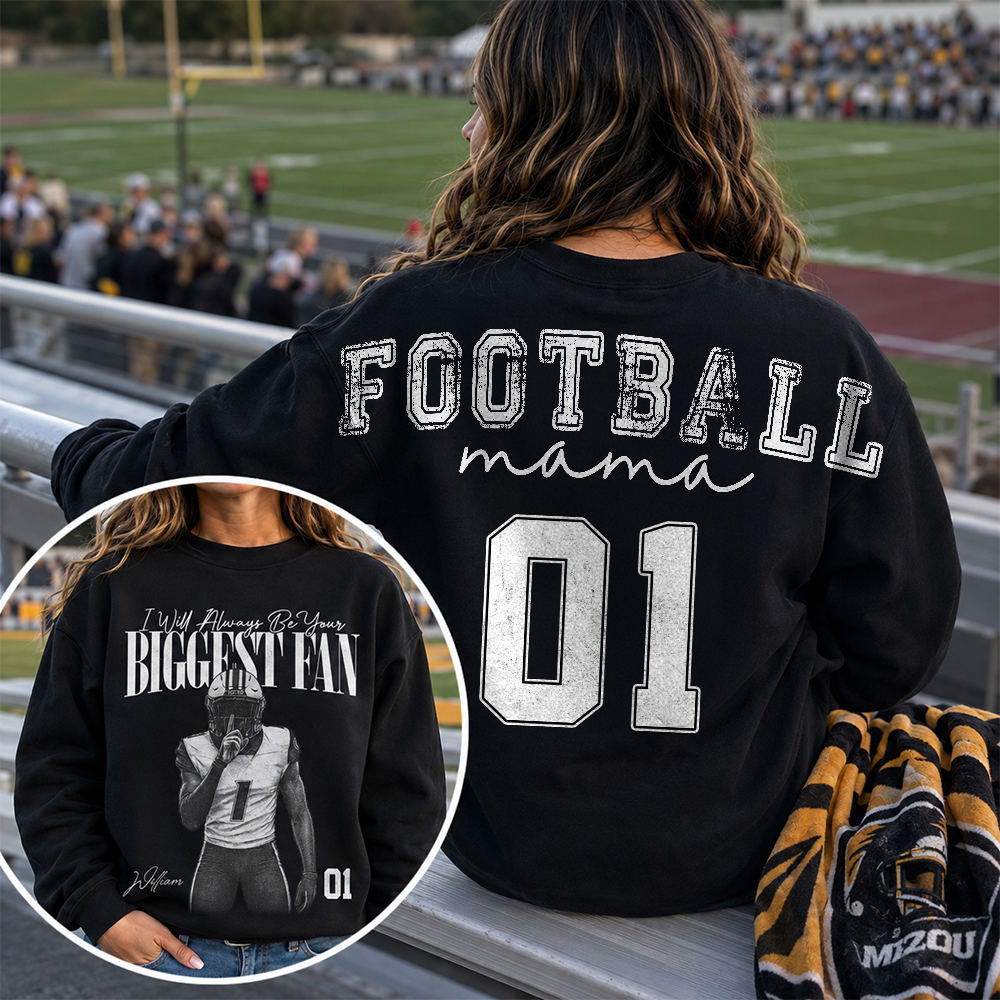 Personalized I'll Always Be Your Biggest Fan Shirt, Custom Player Photo & Number, Football Mom Gift for Game Day Na02 Hv01