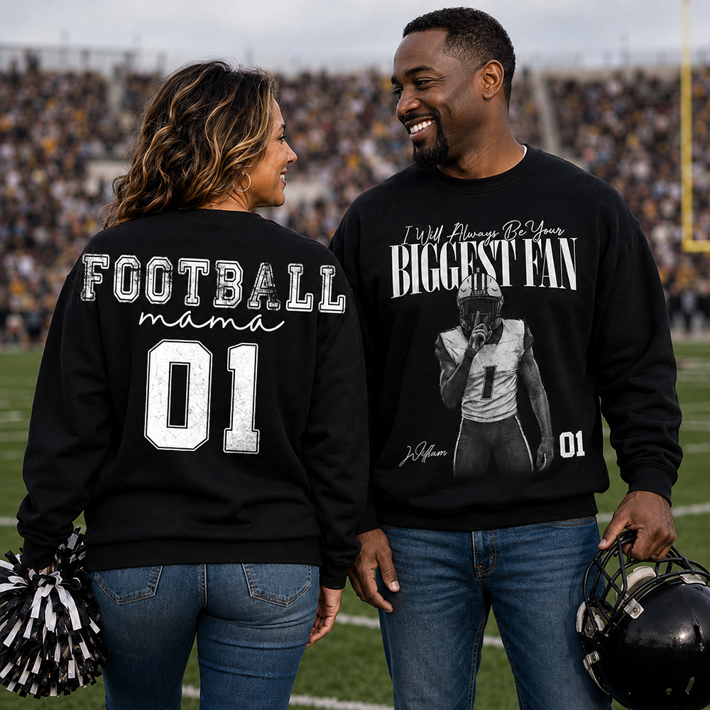 Personalized I'll Always Be Your Biggest Fan Shirt, Custom Player Photo & Number, Football Mom Gift for Game Day Na02 Hv01