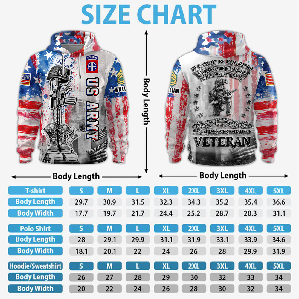 Personalized Military All Over Print Shirt It Cannot Be Inherited Nor Can It Purchased Custom Division Military Gift For Veteran K1702 MT2