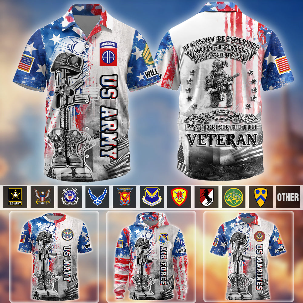 Personalized Military All Over Print Shirt It Cannot Be Inherited Nor Can It Purchased Custom Division Military Gift For Veteran K1702 MT2