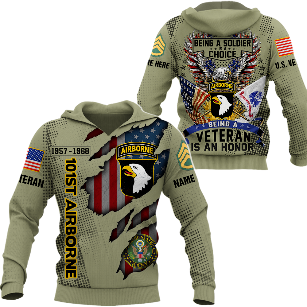 Personalized All Over Print Shirt Veteran Customize All Branches, Division and Rank Name Veteran K1702
