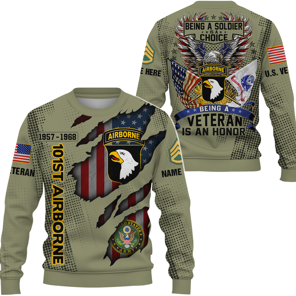 Personalized All Over Print Shirt Veteran Customize All Branches, Division and Rank Name Veteran K1702
