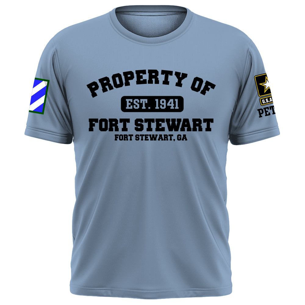 Custom Shirt Military Base Property of Fort Benning US Veteran All Branch Gift K1702 Trhn