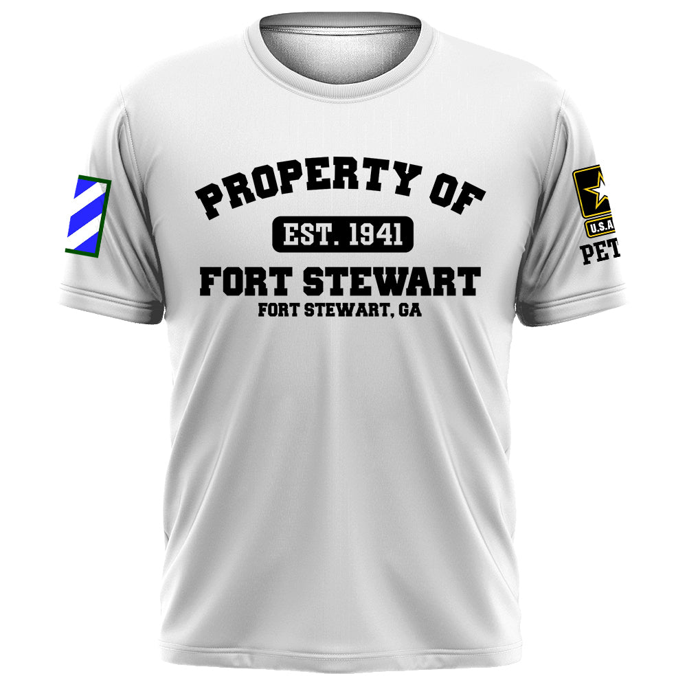 Custom Shirt Military Base Property of Fort Benning US Veteran All Branch Gift K1702 Trhn